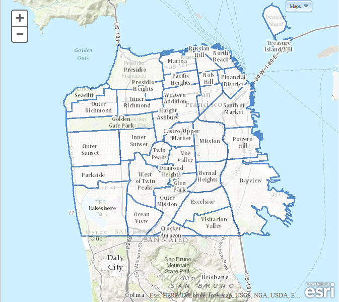 san francisco neighborhoods map