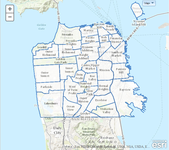 Map Of San Francisco Neighborhoods San Francisco Neighborhoods | Cummings Moving Co.